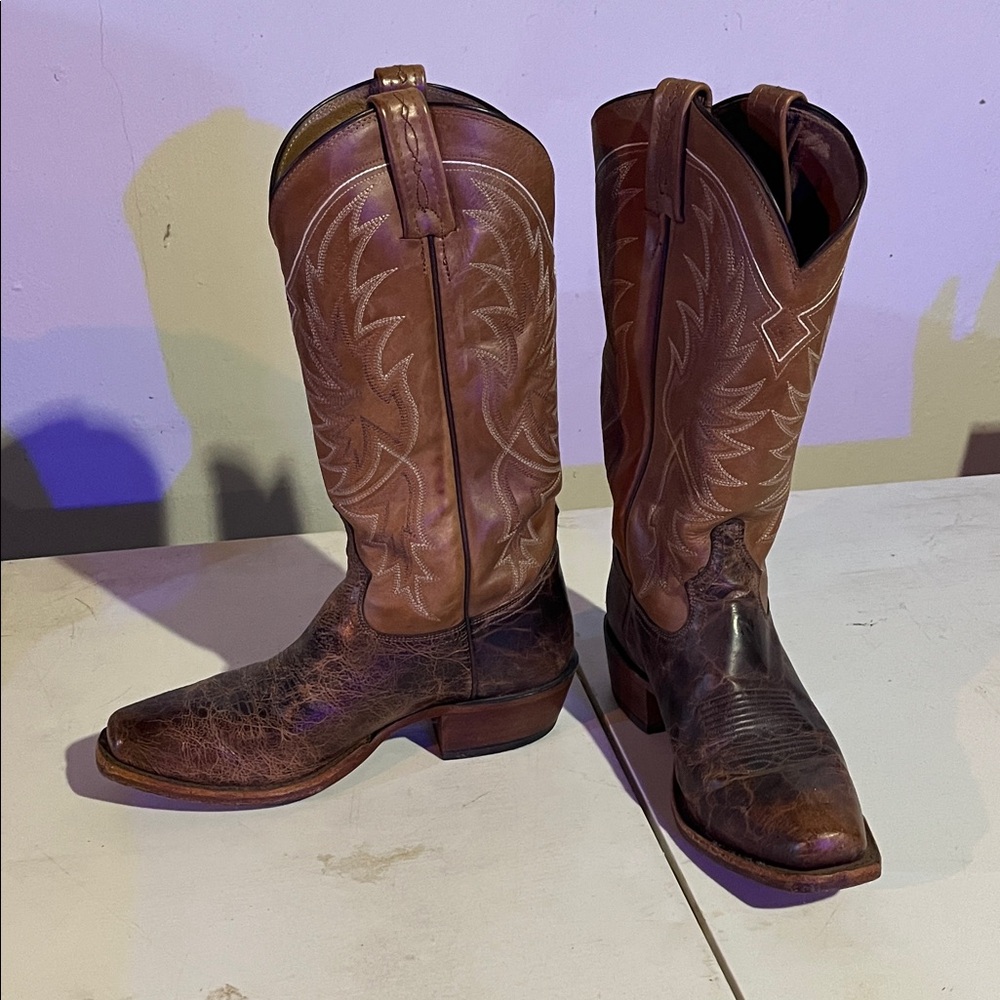 Tony Lama Two-Tone Brown Western Boots